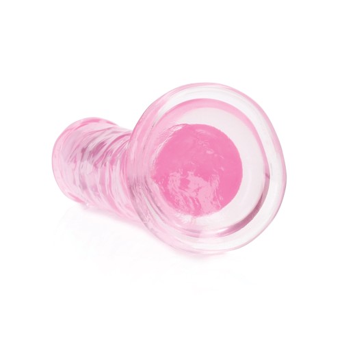 Dildo Transparente de 6 Pulgadas con Succión - Rosa