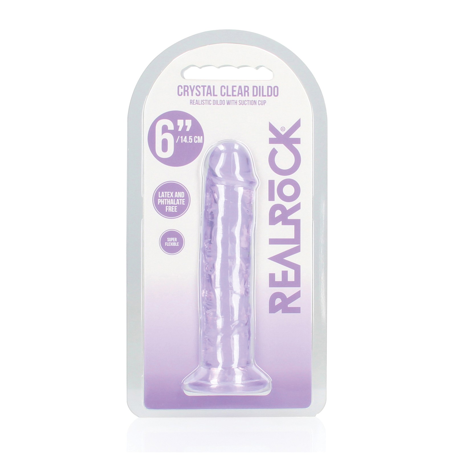 Shots RealRock Purple Crystal Clear Dildo