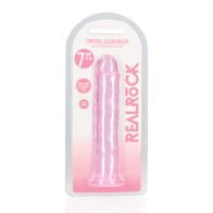 Shots RealRock 7" Straight Dildo with Suction Cup - Pink