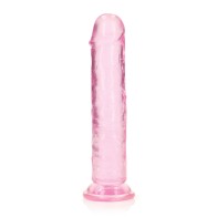 Shots RealRock 7" Straight Dildo with Suction Cup - Pink