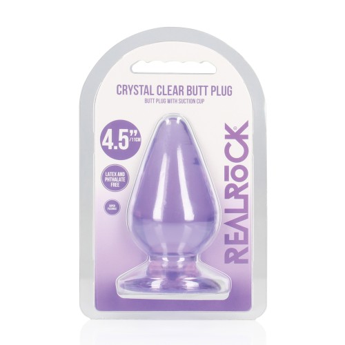 Plug Anal RealRock Crystal Clear 4.5 Pulgadas - Púrpura