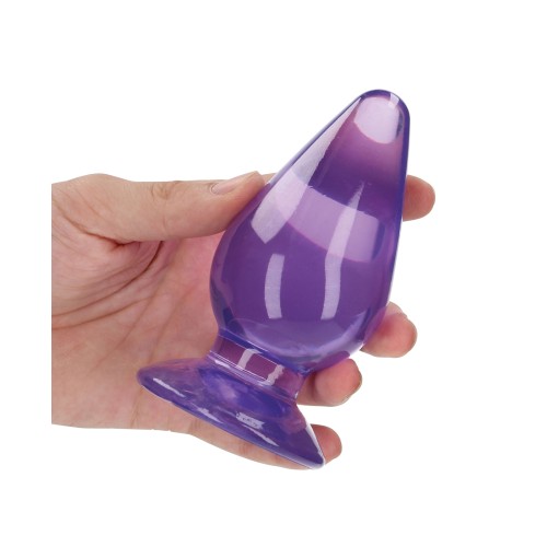 Shots RealRock Crystal Clear 4.5 Inch Anal Plug - Purple