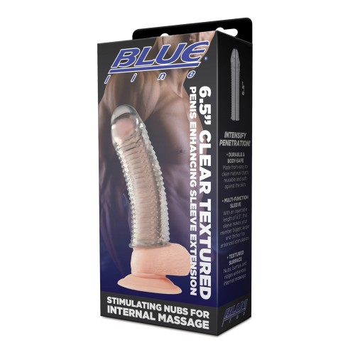 Blue Line Textured Penis Sleeve Extension