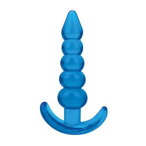 Blue Line C & B Plug con Perlas - Jelly Azul Mediano