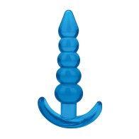 Blue Line C & B Plug con Perlas - Jelly Azul Mediano