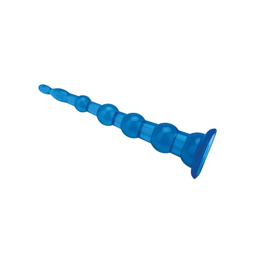 Blue Line Anal Beads with Suction Base