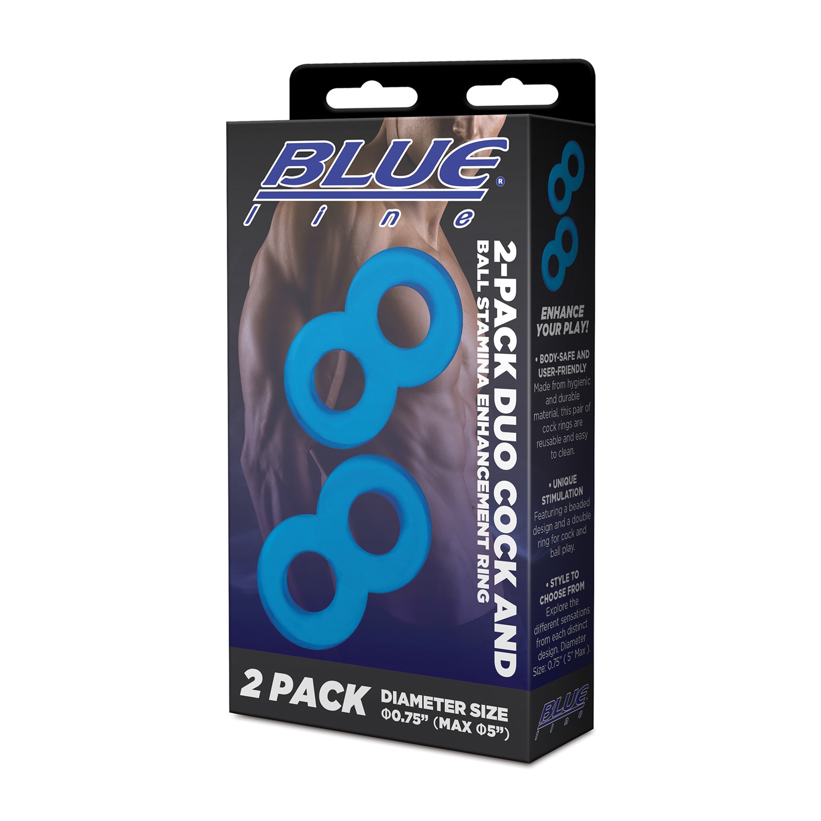 Anillos de Estamina Dual para Pene y Testículos Blue Line para Placer Intenso