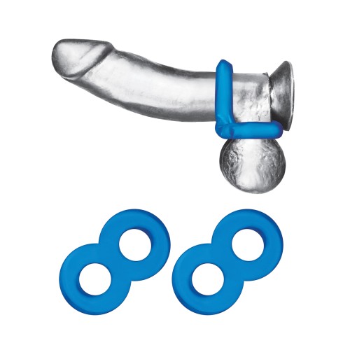 Blue Line Dual Cock & Ball Stamina Rings for Intense Pleasure