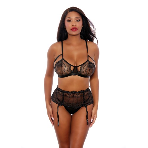 Two Tone Scalloped Lace Set - Seductive Style