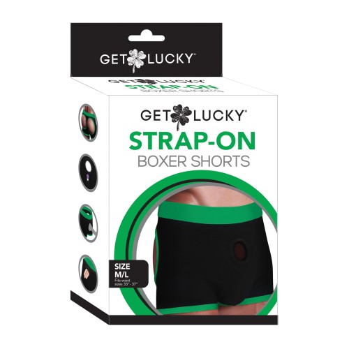 Pantalones Cortos Strap-On Get Lucky M-L Negro/Verde