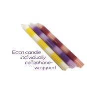 Las Velas Sensuales Calentadoras 9's Make Me Melt - Rayas Pastel Pack de 3