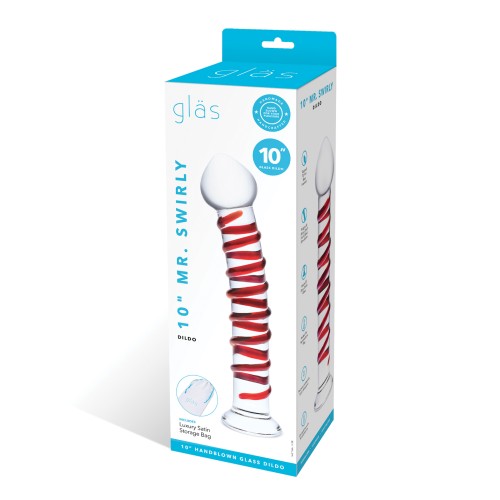 Glas 10-Inch Mr. Swirly Dildo - Red