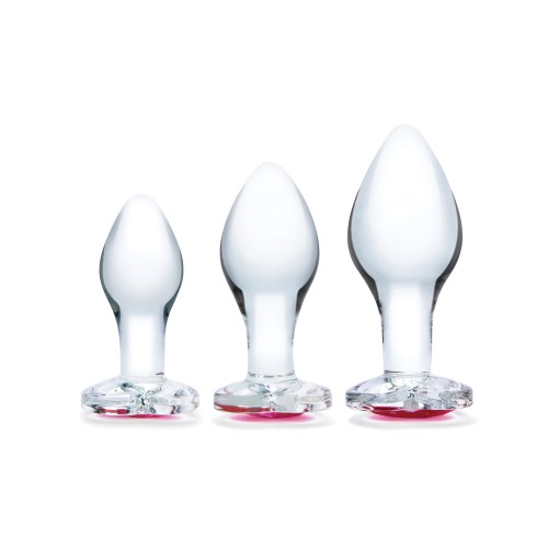 Glas 3 pc Heart Jewel Glass Anal Training Kit