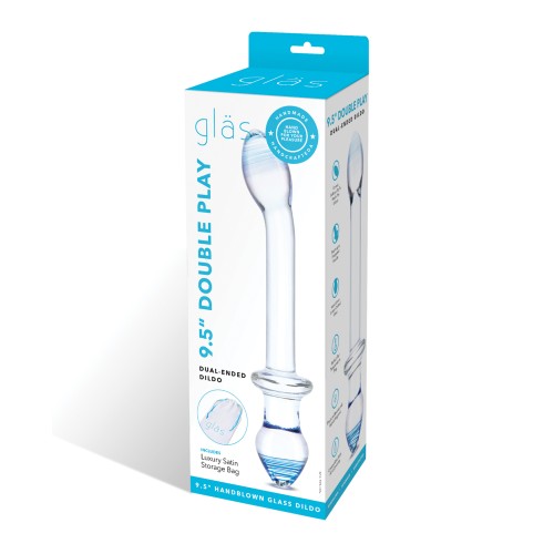 Glas 9.5 Inch Double Play Dual Ended Dildo Clear