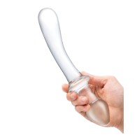 Glas 9" Classic Curved Dual Ended Dildo Clear