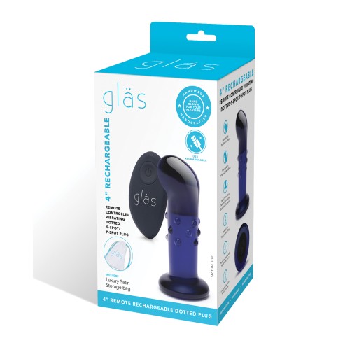 Rechargeable Vibrating Dotted G Spot/P Spot Plug - Blue - Intense Pleasure