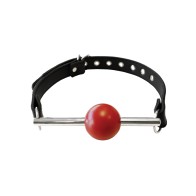 Rouge Leather Ball Gag with Removable Ball Black Red