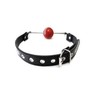 Gag de Cuero Rouge con Bola Removible Negro Rojo