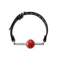 Rouge Leather Ball Gag with Removable Ball Black Red