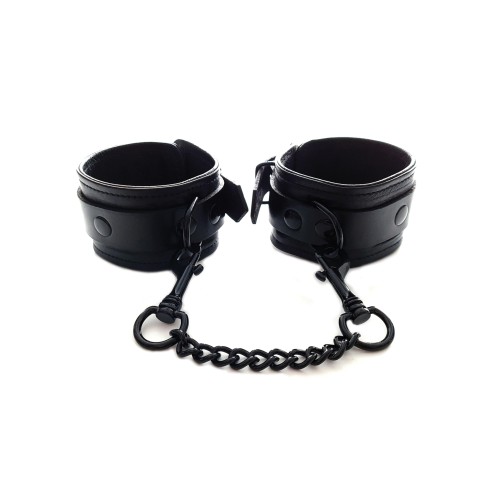 Rouge Leather Ankle Cuffs - Black