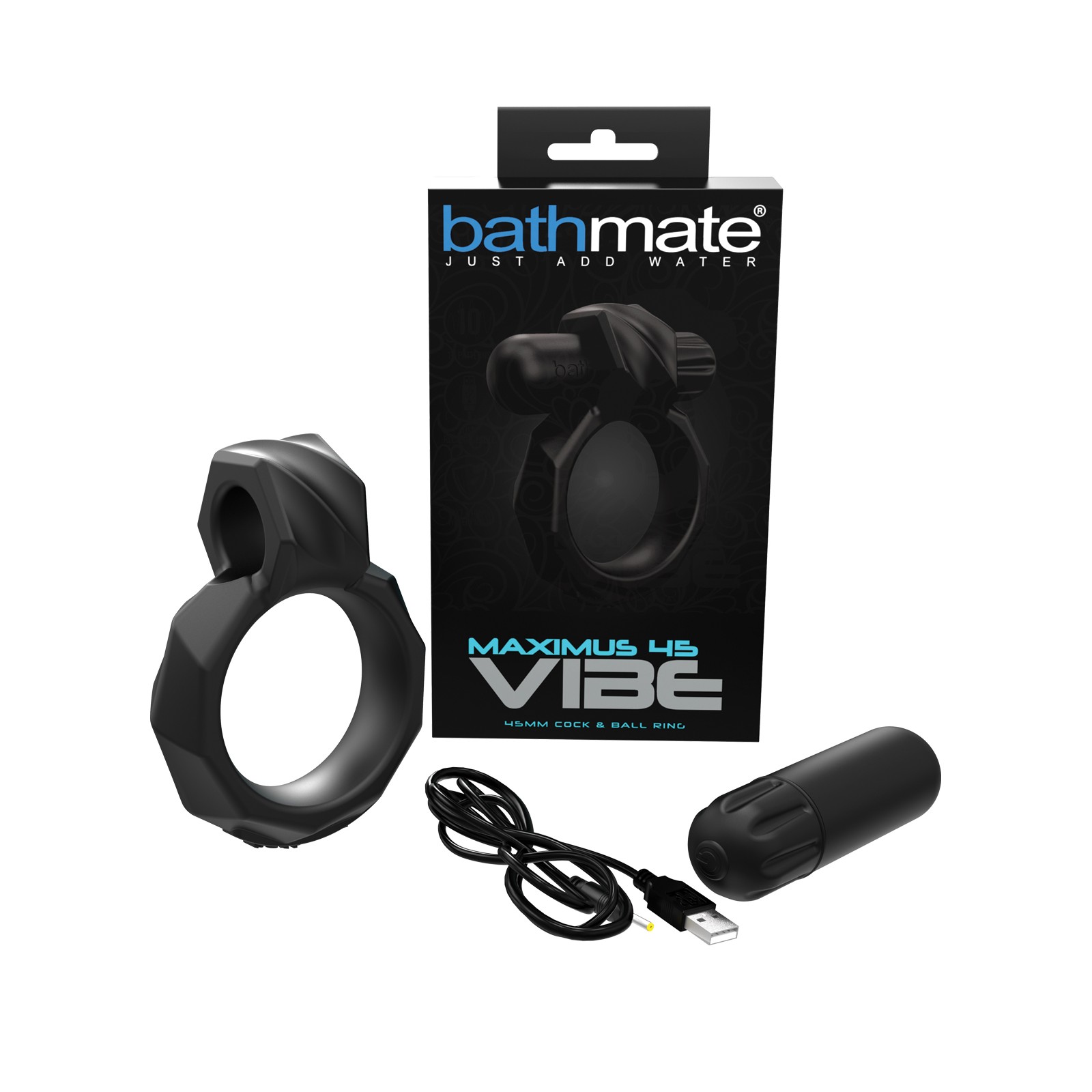 Anillo para el Pene Bathmate Maximus Vibe 45 Negro