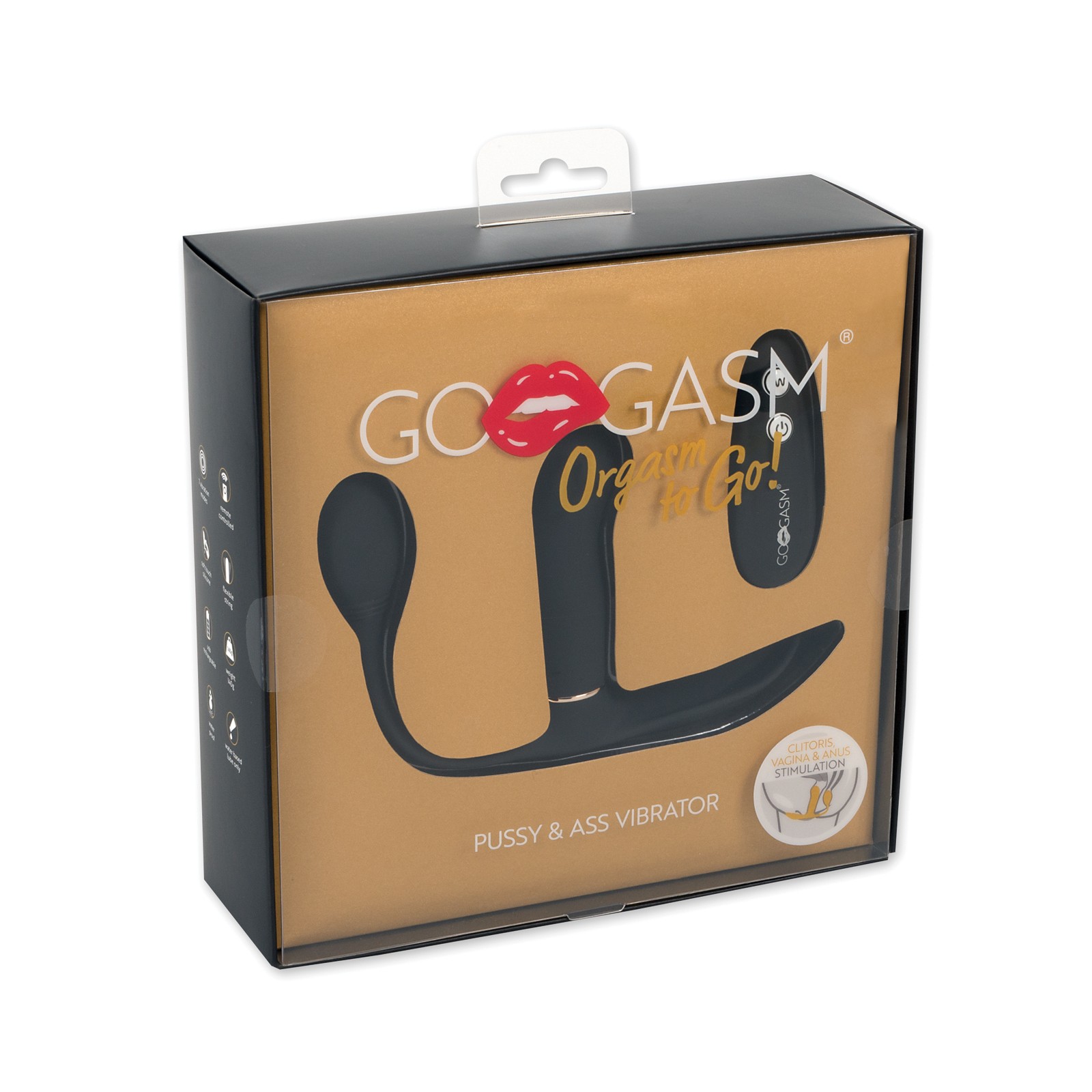 GoGasm Pussy and Ass Vibrator Black