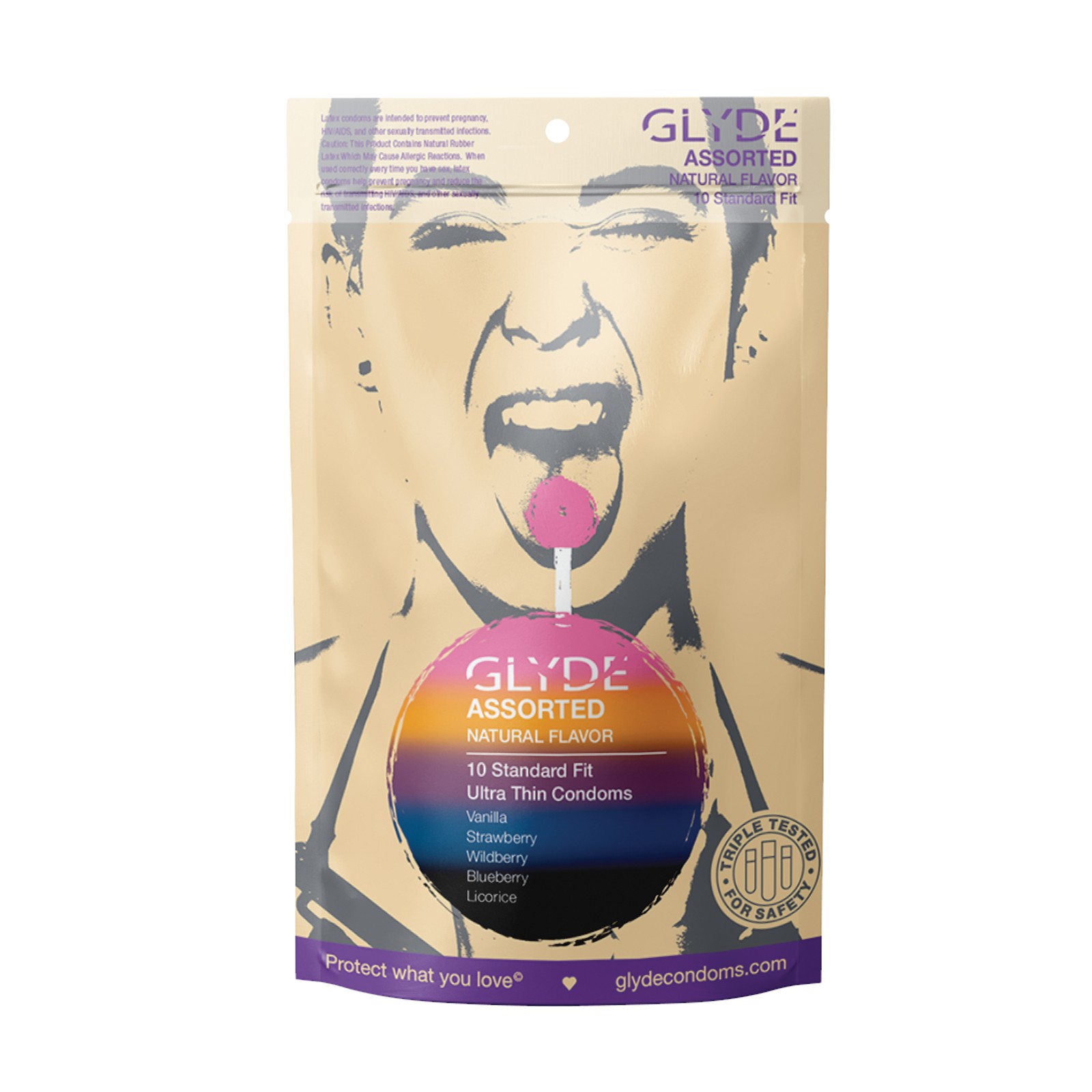 Glyde Assorted Flavors Pack - 10 Flavored Condoms