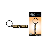 Wood Rocket They/Them Keychain Black Gold