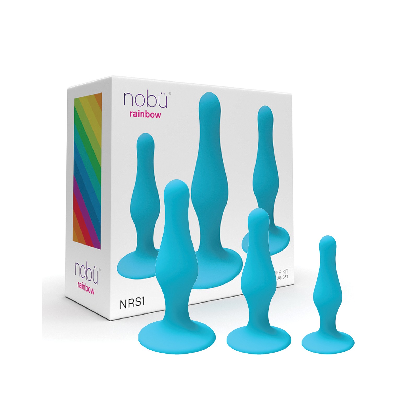 Nobu Rainbow Silicone Anal Plug Set Blue