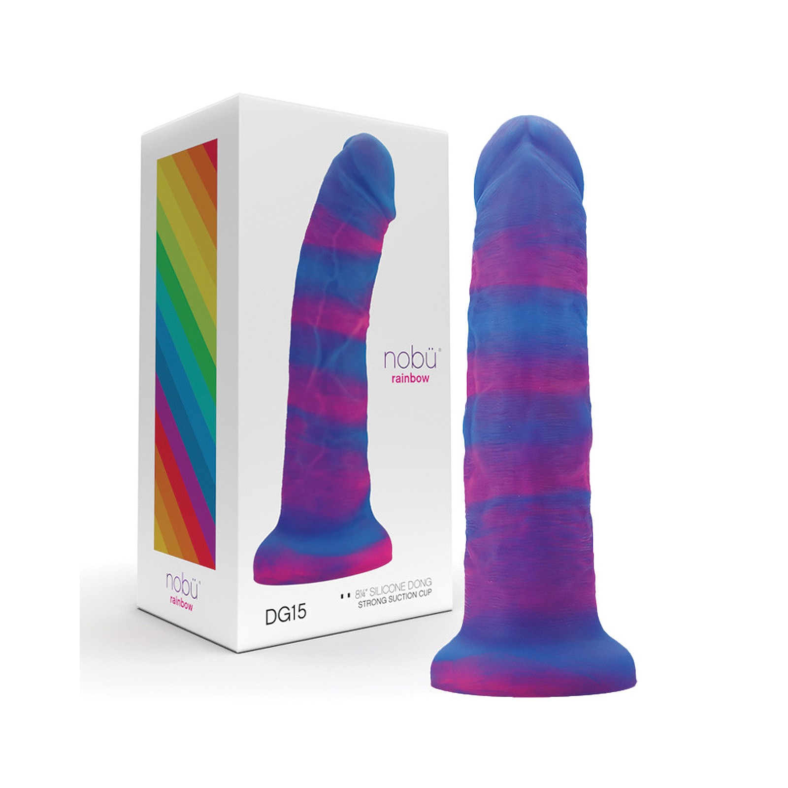 Dildo Nobu Rainbow de 8 pulgadas con Ventosa - Cósmico