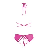 Conjunto Peek A Boo de Malla Marley para Miradas Atrevidas - Rosa Fucsia