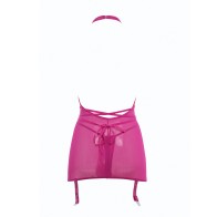 Vestido de Malla Transparente Allure Savannah Rosa Fucsia