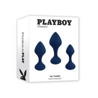 Kit de Entrenamiento Anal Playboy Pleasure Tail en Azul Marino