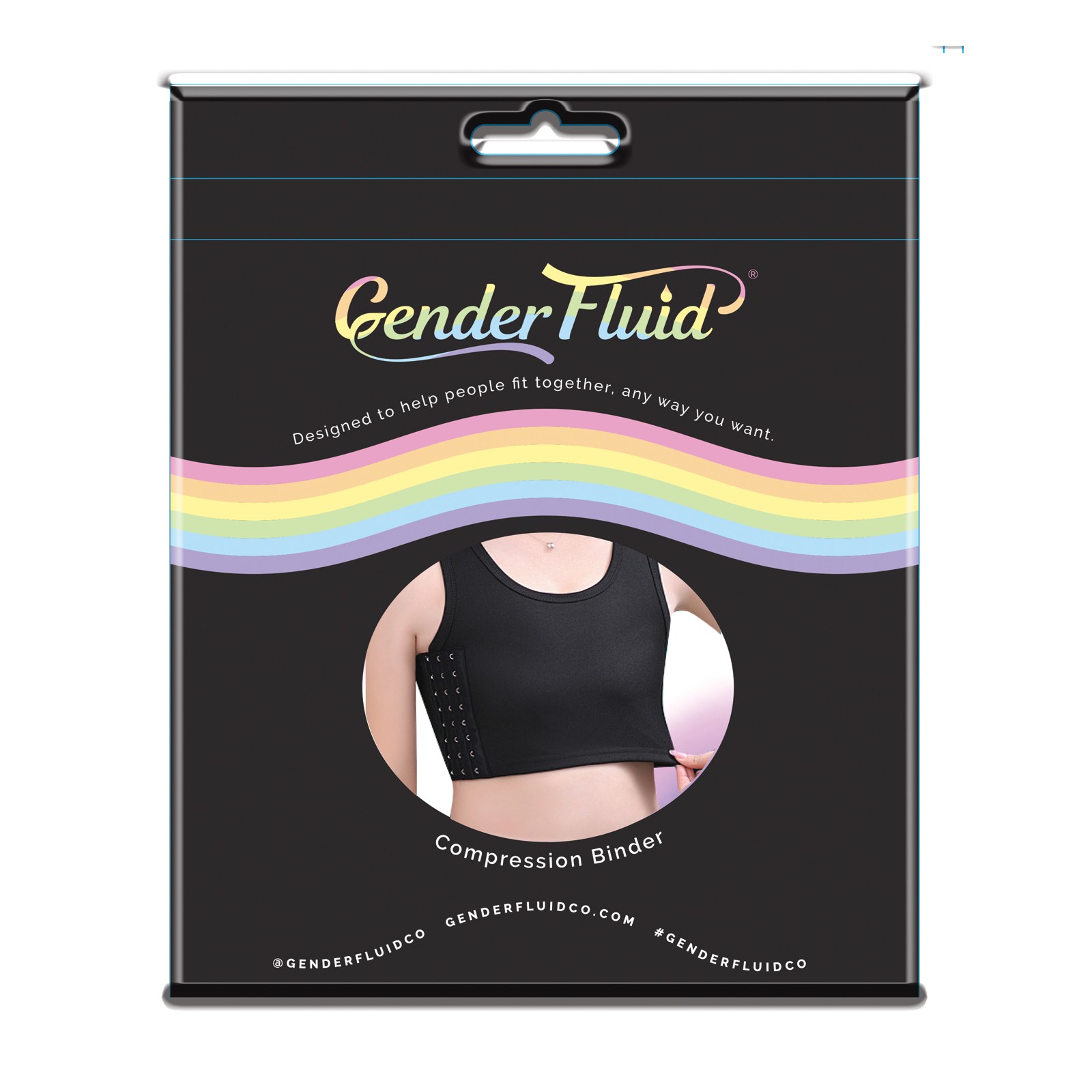 Gender Fluid Chest Compression Binder Black Large