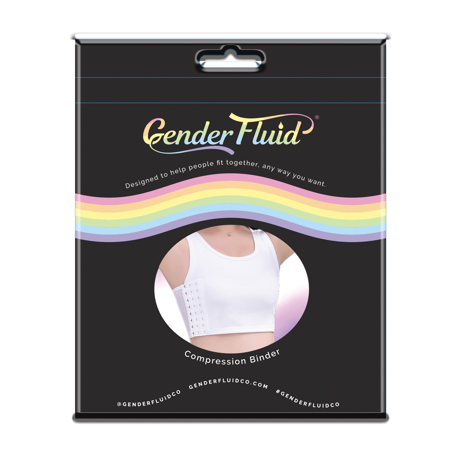 Gender Fluid Binder de Compresión para el Pecho M Blanco