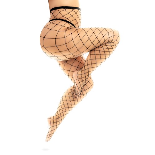 Fenced Net Pantyhose - Black QN