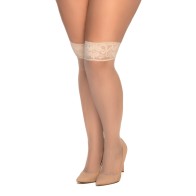 Nude Mesh Thigh High Stockings for Alluring Fit