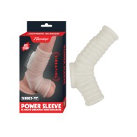 Vibrating Ribbed Fit Power Sleeve - White