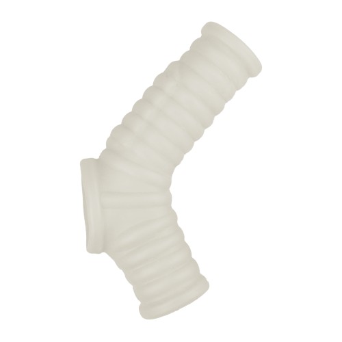 Vibrating Ribbed Fit Power Sleeve - White