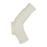 Vibrating Ribbed Fit Power Sleeve - White