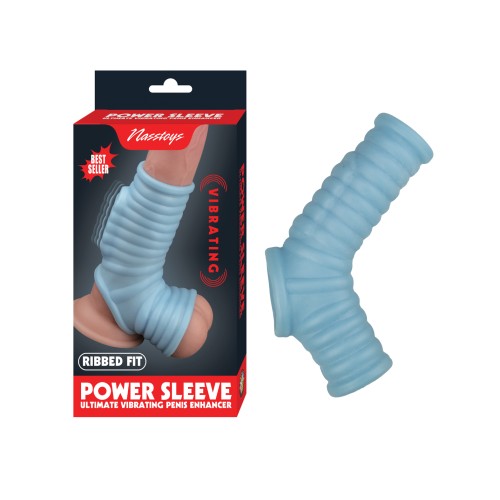 Vibrating Power Sleeve with Ribbed Fit - Blue