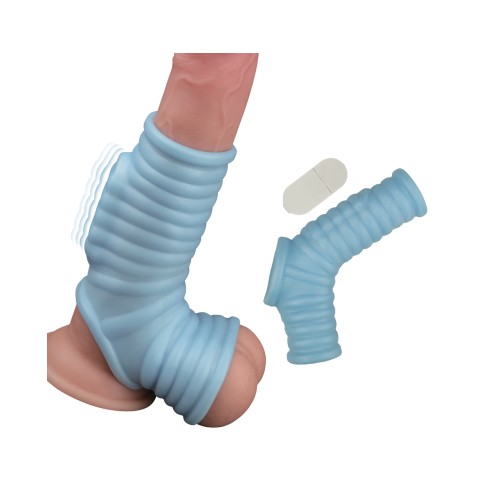 Vibrating Power Sleeve with Ribbed Fit - Blue