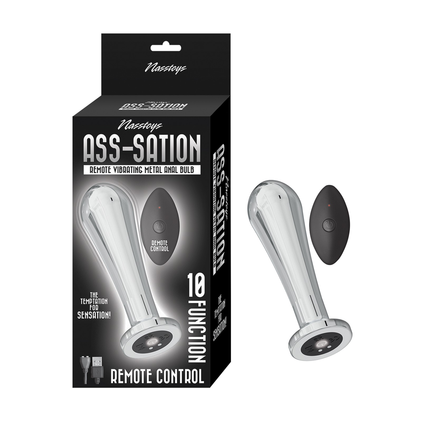 Ass-sation Remote Vibrating Metal Anal Bulb - Silver