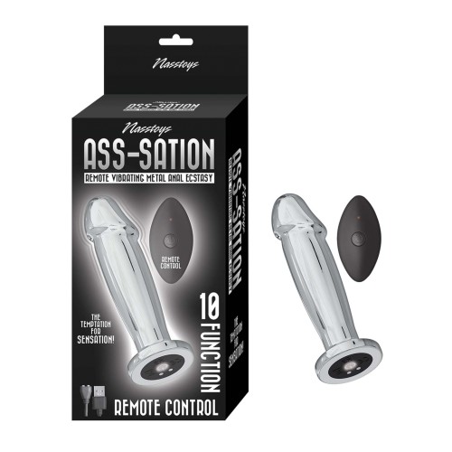 Plug Anal Metálico Vibrador Remoto Ass-sation