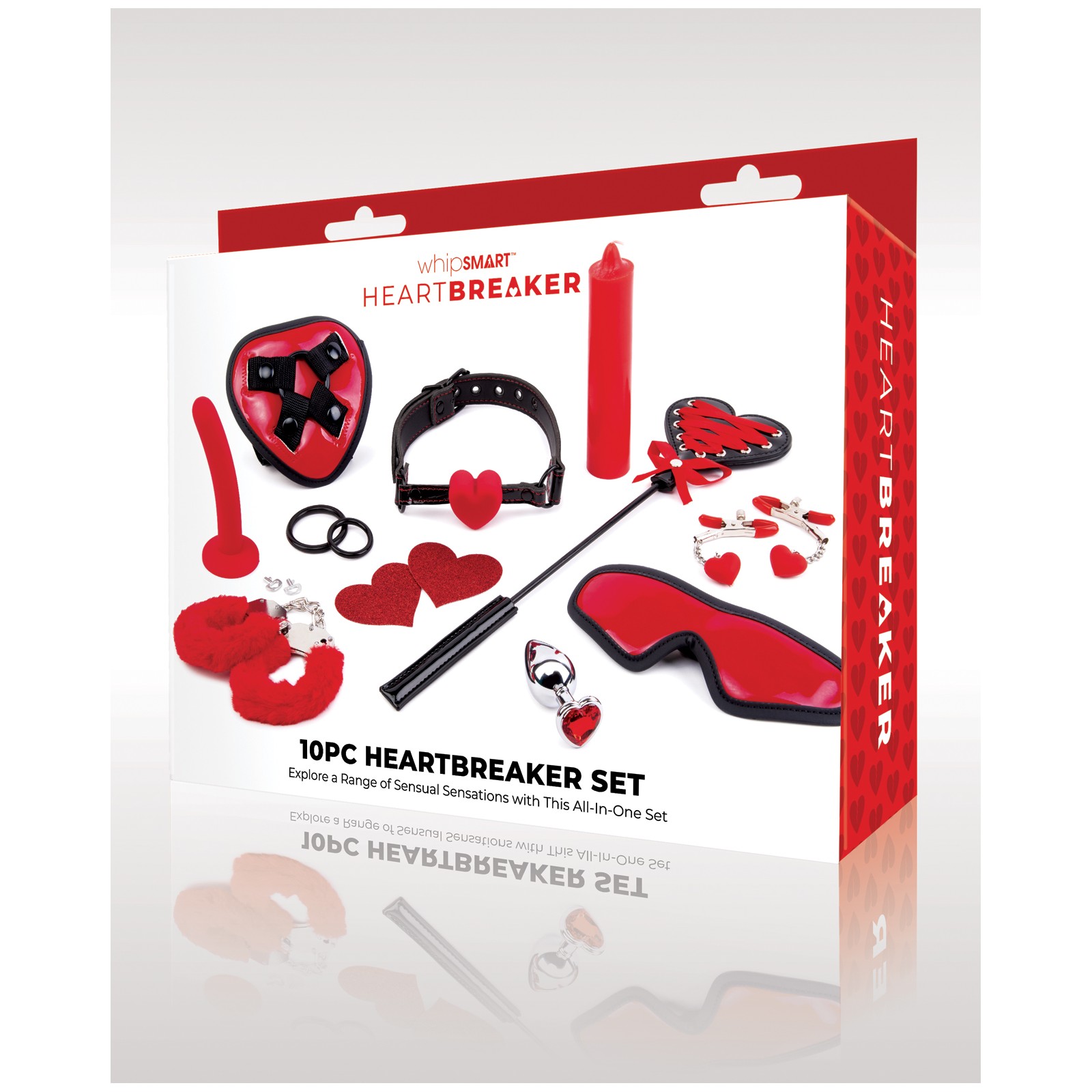 Set WhipSmart Heartbreaker de 10 Piezas Negro Rojo