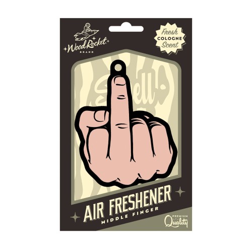 Wood Rocket Peach Middle Finger Air Freshener Cologne