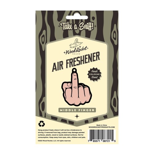 Wood Rocket Peach Middle Finger Air Freshener Cologne