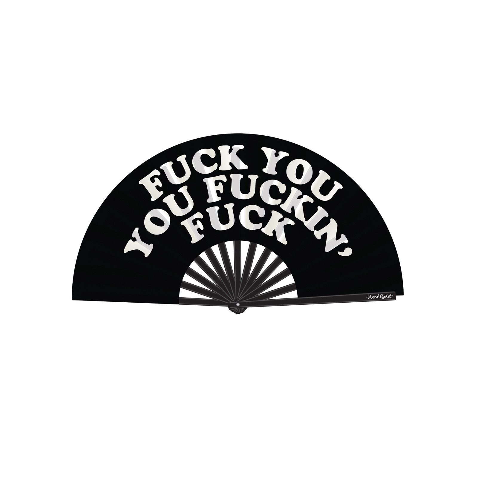 Wood Rocket Fuck You Fan - Black