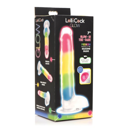 Dildo Curve Toys Lollicock que Brilla en la Oscuridad