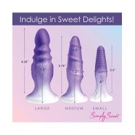 Curve Toys Simply Sweet Silicone Butt Plug Set - Purple